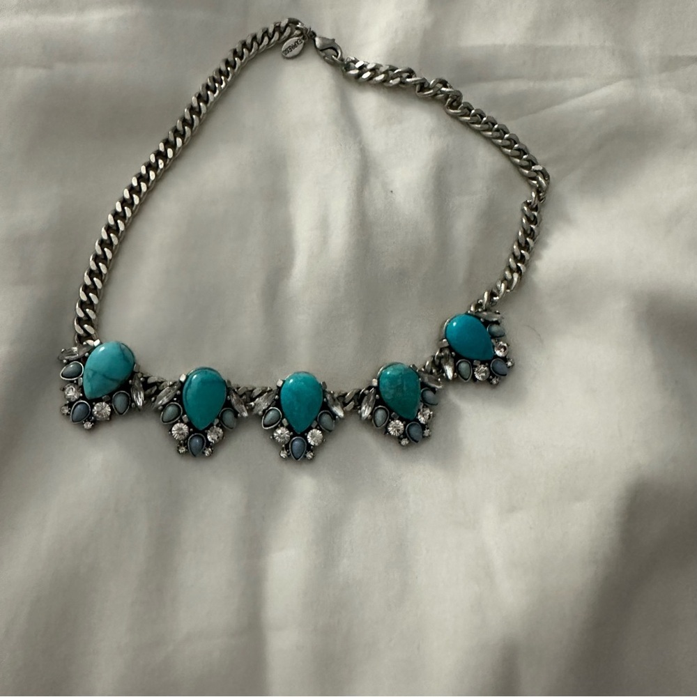 Turquoise and Silver Statement Necklace
